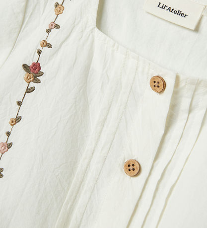 Lil' Atelier Skjorte - NmfJolene - Coconut Milk m. Blomster
