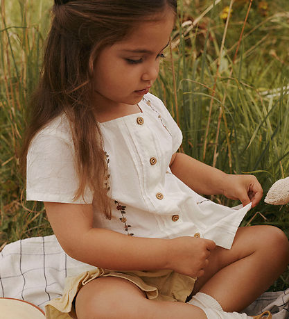 Lil' Atelier Skjorte - NmfJolene - Coconut Milk m. Blomster