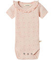 Lil' Atelier Body k/æ - Rib - NbfHulla - Peach Blush m. Hjerter