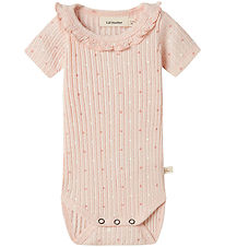 Lil' Atelier Body k/æ - Rib - NbfHulla - Peach Blush m. Hjerter