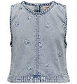 Kids Only Top - KogFreja - Lyseblå Denim/Sommerfugl