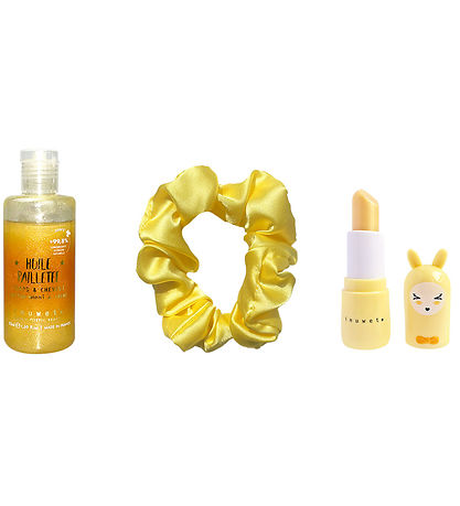 Inuwet Gavesæt - Læbepomade/Glitterolie/Scrunchie - Monoi/Pineap