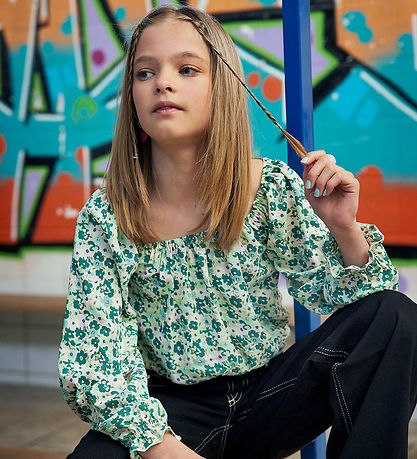 Hound Bluse - Flower Top - Grøn