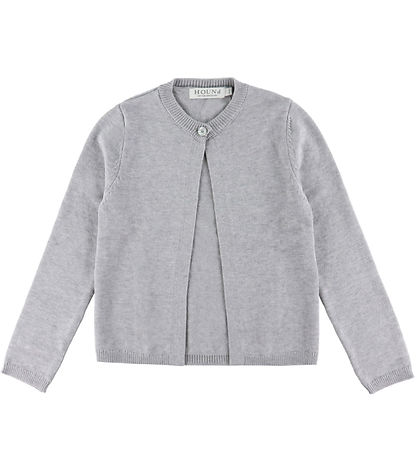 Hound Cardigan - Strik - One Button - Light Grey Melangé