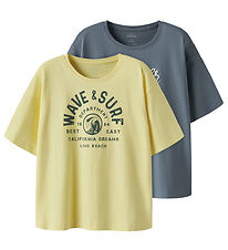 Name It T-shirt - NkmVictor - 2-Pak - Lemon Meringue/Blue Mirage