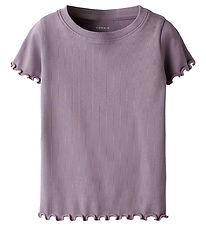 Name it T-shirt - Rib - NmfHelma - Elderberry