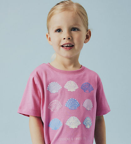 Name It T-shirt - NmfJassa - Aurora Pink m. Muslingeskaller