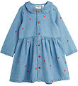 Mini Rodini Kjole - Denim - Blå m. Hjerter