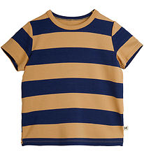 Mini Rodini T-shirt - Beige/Navystribet