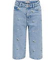 Kids Only Shorts - KogCobain -  Light Blue Denim/Flower Embroide
