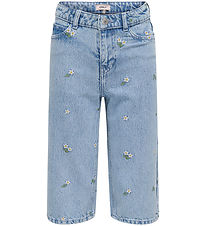 Kids Only Shorts - KogCobain -  Light Blue Denim/Flower Embroide