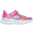 Skechers Sko m. Lys - Wavy Beams - Pink/Multi