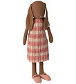 Maileg Rabbit - Size 3 - 40 cm - Brown w. Pink Check Dress