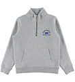 GANT Sweatshirt - Graphic Half Zip - Lysegråmeleret