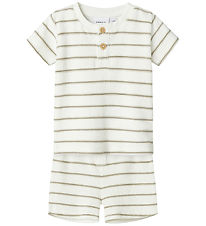 Name It Shortssæt - Shorts/T-shirt - NbnOterry - Cloud Dancer