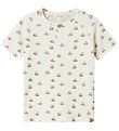 Lil Atelier T-shirt - Rib - NmmLavo - Coconut Milk m. Både