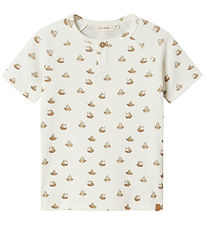 Lil Atelier T-shirt - Rib - NmmLavo - Coconut Milk m. Både