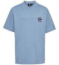 Hummel T-shirt - hmlLoose - Faded Denim m. logo