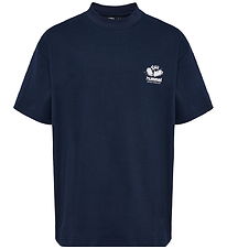 Hummel T-shirt - hmlLoose - Dark Sapphire m. Print
