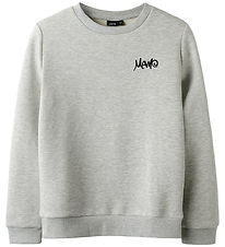 LMTD Sweatshirt - NlmEddy - Lysegråmeleret m. Print