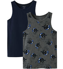 Name It Undershirt - Noos - Nkm - 2-Pack - Grey/Dark Sapphire