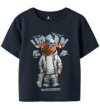 Name It T-shirt - NmmLewis - Navy Blazer m. Bjørn