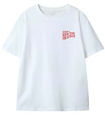 Name It T-shirt - NkmDuster - Bright White/Burger