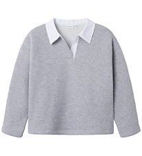Name It Polobluse - NkfBetsy - Gråmeleret