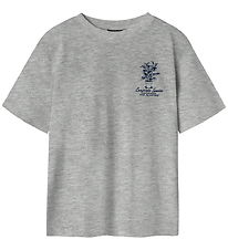 LMTD T-shirt - NlmKlant - Lys Grå Meleret/Pageant Blue