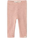 Lil Atelier Leggings - NbfRachel - Noos - Misty Rose m. Hulmønst