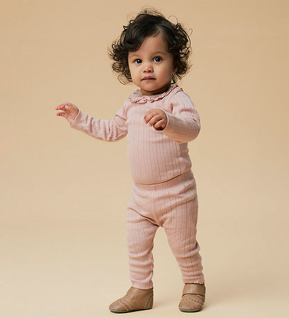 Lil Atelier Leggings - NbfRachel - Noos - Misty Rose m. Hulmønst