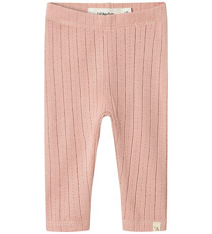 Lil Atelier Leggings - NbfRachel - Noos - Misty Rose m. Hulmønst