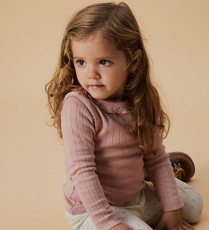 Lil Atelier Bluse - NmfRachel - Noos - Misty Rose m. Hulmønster
