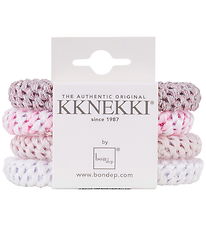 Kknekki Hårelastikker - 4-pak - Pink/Hvid
