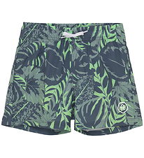 Color Kids Badeshorts - AOP - Iceberg Green