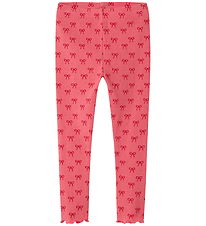 Name It Leggings - Rib - NmfKarinna - Rapture Rose m. Sløjfer