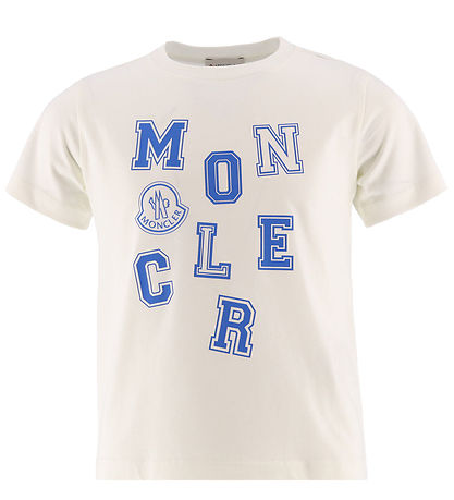Moncler T-shirt - Hvid m. Blå