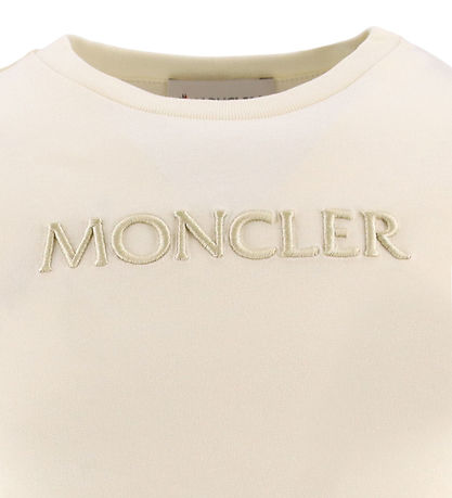 Moncler T-shirt - Cream m. Broderi