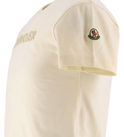 Moncler T-shirt - Cream m. Broderi