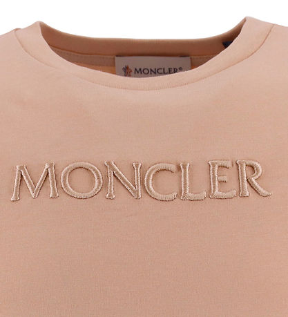 Moncler T-shirt - Pastel Pink m. Broderi