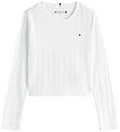 Tommy Hilfiger Bluse - Pointelle - Hvid