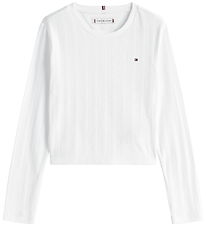 Tommy Hilfiger Bluse - Pointelle - Hvid