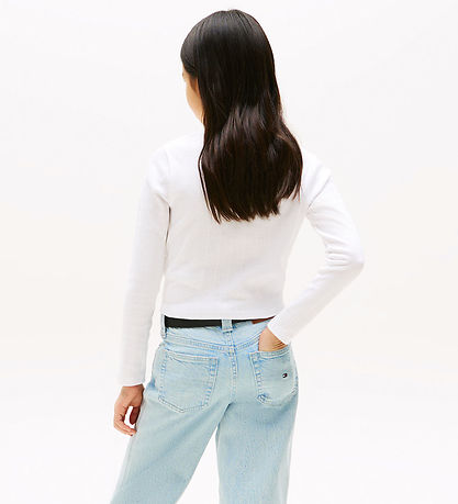 Tommy Hilfiger Bluse - Pointelle - Hvid