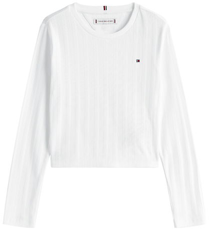 Tommy Hilfiger Bluse - Pointelle - Hvid