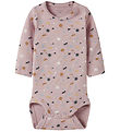 Name It Body l/æ - NbfKoral - Burnished Lilac m. Hulmønster