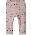 Name It Legging - NbfKoral - Burnished Lilac m. Hulmønster