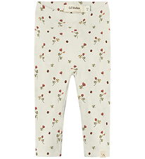 Lil Atelier Legging - Rib - NbfLavo - Turtledove m. Blomster