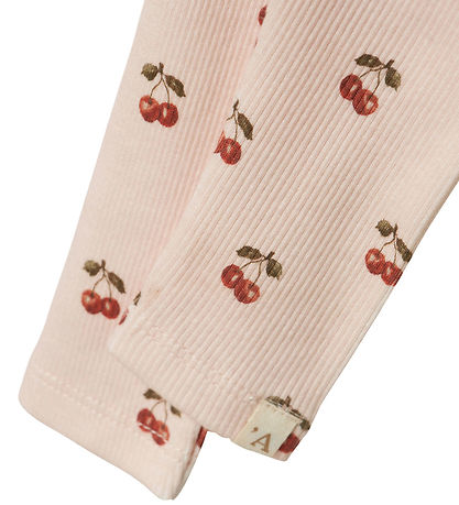 Lil Atelier Legging - Rib - Noos - NbfLavo - Silver Peony m. Kir