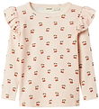 Lil Atelier Bluse - Rib - NmfLavo - Silver Peony m. Kirsebær