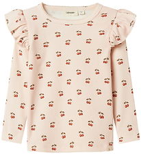 Lil Atelier Bluse - Rib - NmfLavo - Silver Peony m. Kirsebær